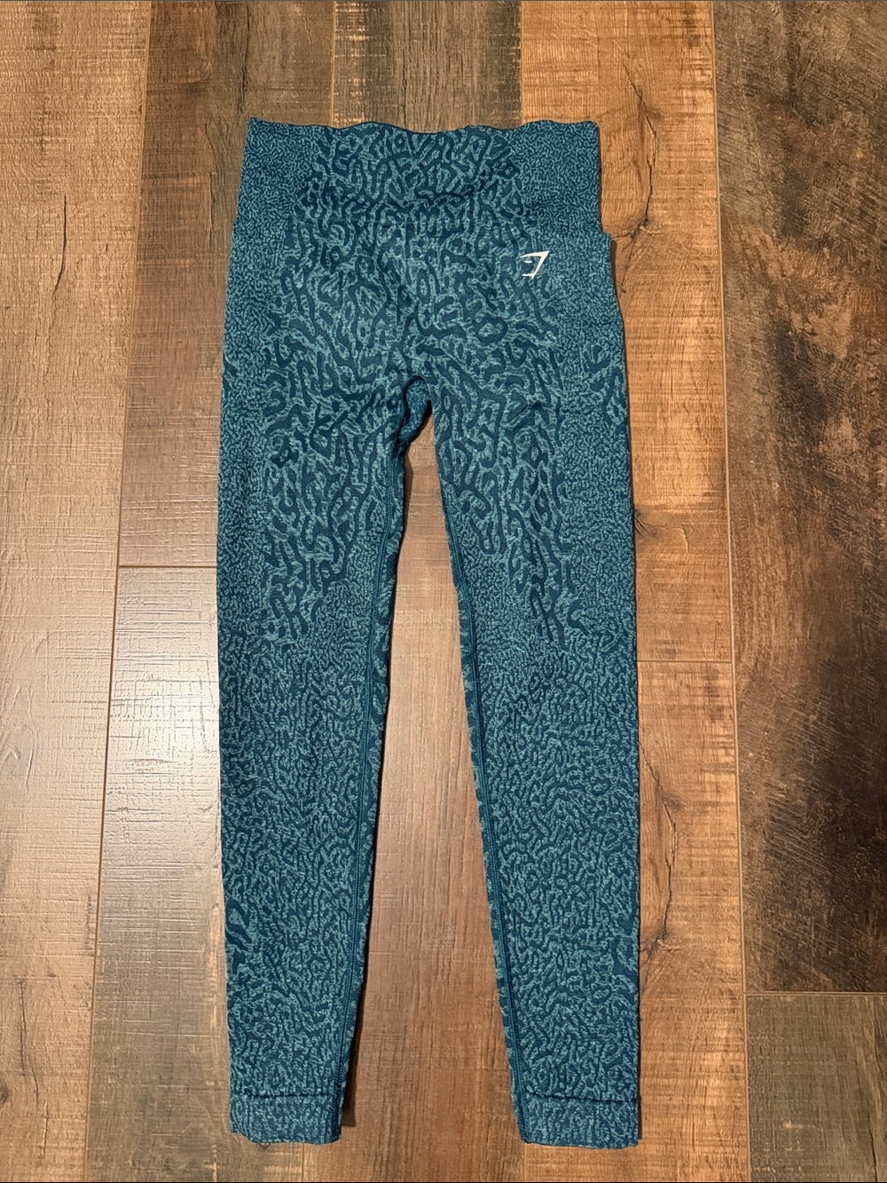 Gymshark Teal Patterned High-Waist Leggings